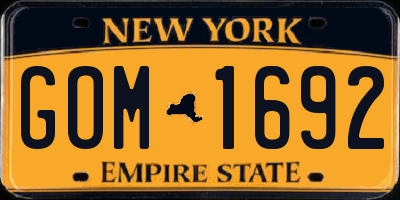 NY license plate GOM1692