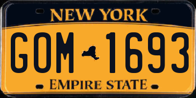 NY license plate GOM1693