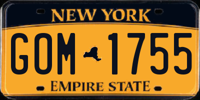 NY license plate GOM1755