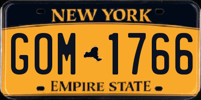 NY license plate GOM1766