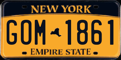 NY license plate GOM1861