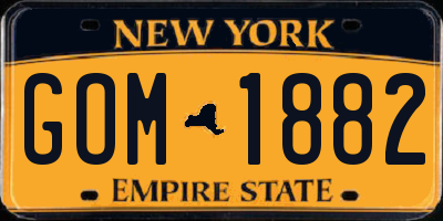NY license plate GOM1882