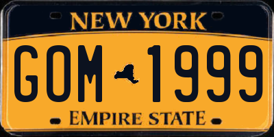 NY license plate GOM1999
