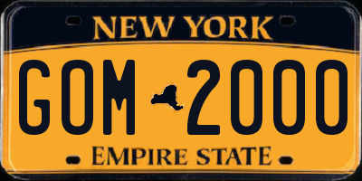 NY license plate GOM2000
