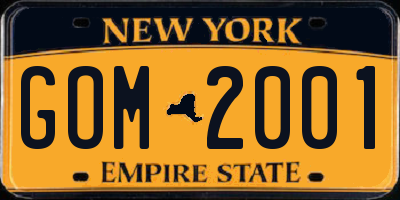NY license plate GOM2001