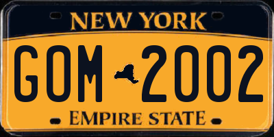 NY license plate GOM2002