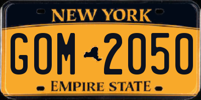 NY license plate GOM2050