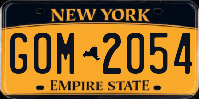 NY license plate GOM2054