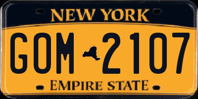NY license plate GOM2107