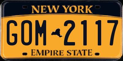 NY license plate GOM2117