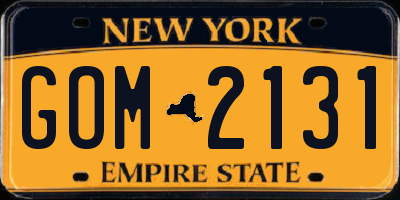 NY license plate GOM2131
