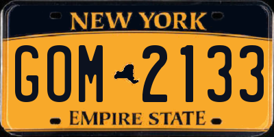 NY license plate GOM2133