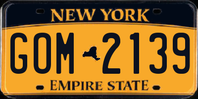 NY license plate GOM2139