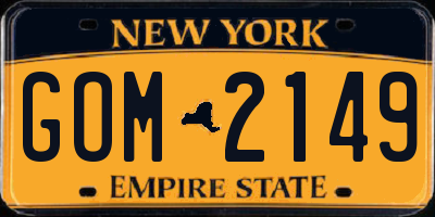 NY license plate GOM2149