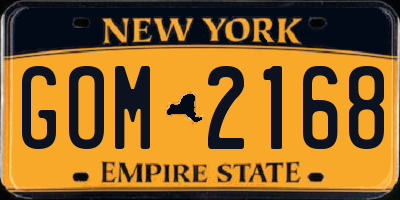 NY license plate GOM2168