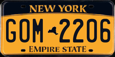 NY license plate GOM2206