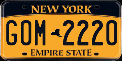 NY license plate GOM2220