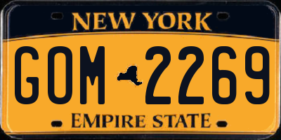 NY license plate GOM2269
