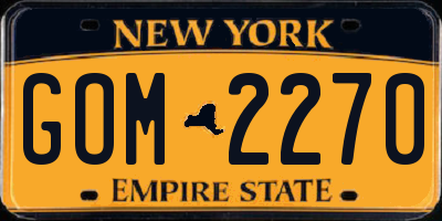 NY license plate GOM2270