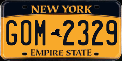 NY license plate GOM2329