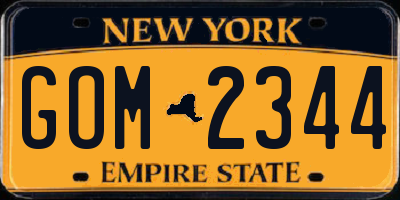 NY license plate GOM2344