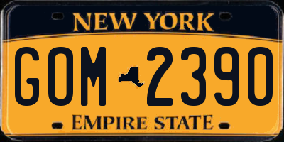 NY license plate GOM2390
