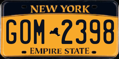 NY license plate GOM2398
