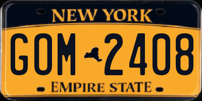 NY license plate GOM2408
