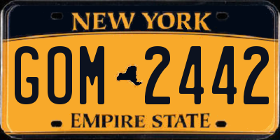 NY license plate GOM2442