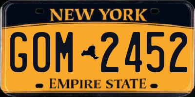 NY license plate GOM2452