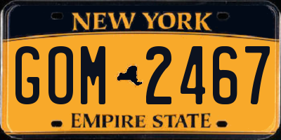 NY license plate GOM2467