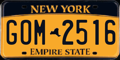 NY license plate GOM2516