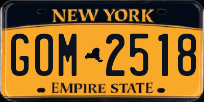 NY license plate GOM2518