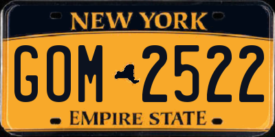 NY license plate GOM2522