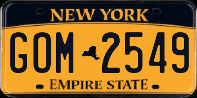 NY license plate GOM2549