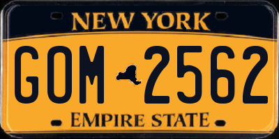 NY license plate GOM2562