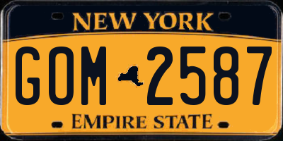 NY license plate GOM2587