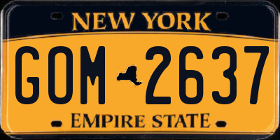 NY license plate GOM2637