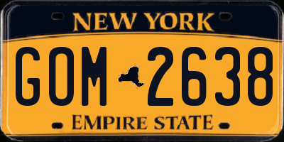 NY license plate GOM2638