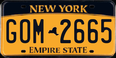 NY license plate GOM2665