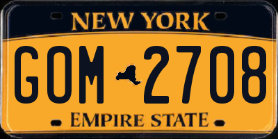 NY license plate GOM2708