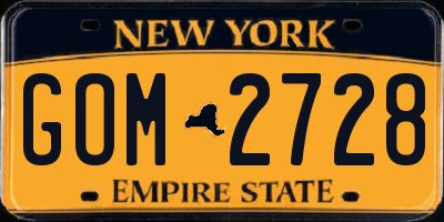 NY license plate GOM2728
