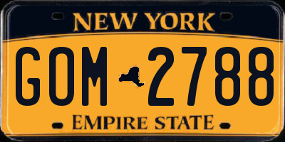 NY license plate GOM2788