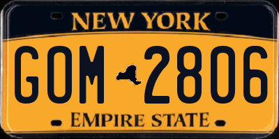 NY license plate GOM2806