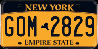 NY license plate GOM2829
