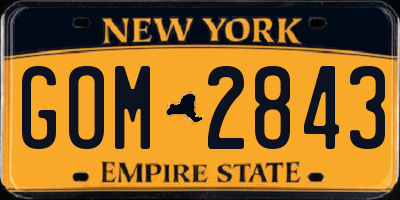 NY license plate GOM2843