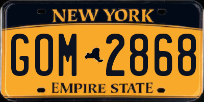 NY license plate GOM2868
