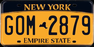 NY license plate GOM2879