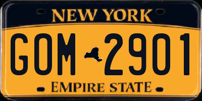 NY license plate GOM2901