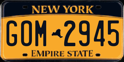 NY license plate GOM2945